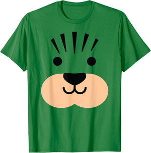 Halloween Tiger Lion Leopard Face Costume Shirt Boys, Girls T-Shirt - T-Shirt | Irish Green