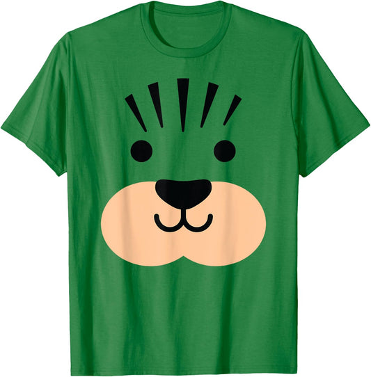 Halloween Tiger Lion Leopard Face Costume Shirt Boys, Girls T-Shirt - T-Shirt | Irish Green