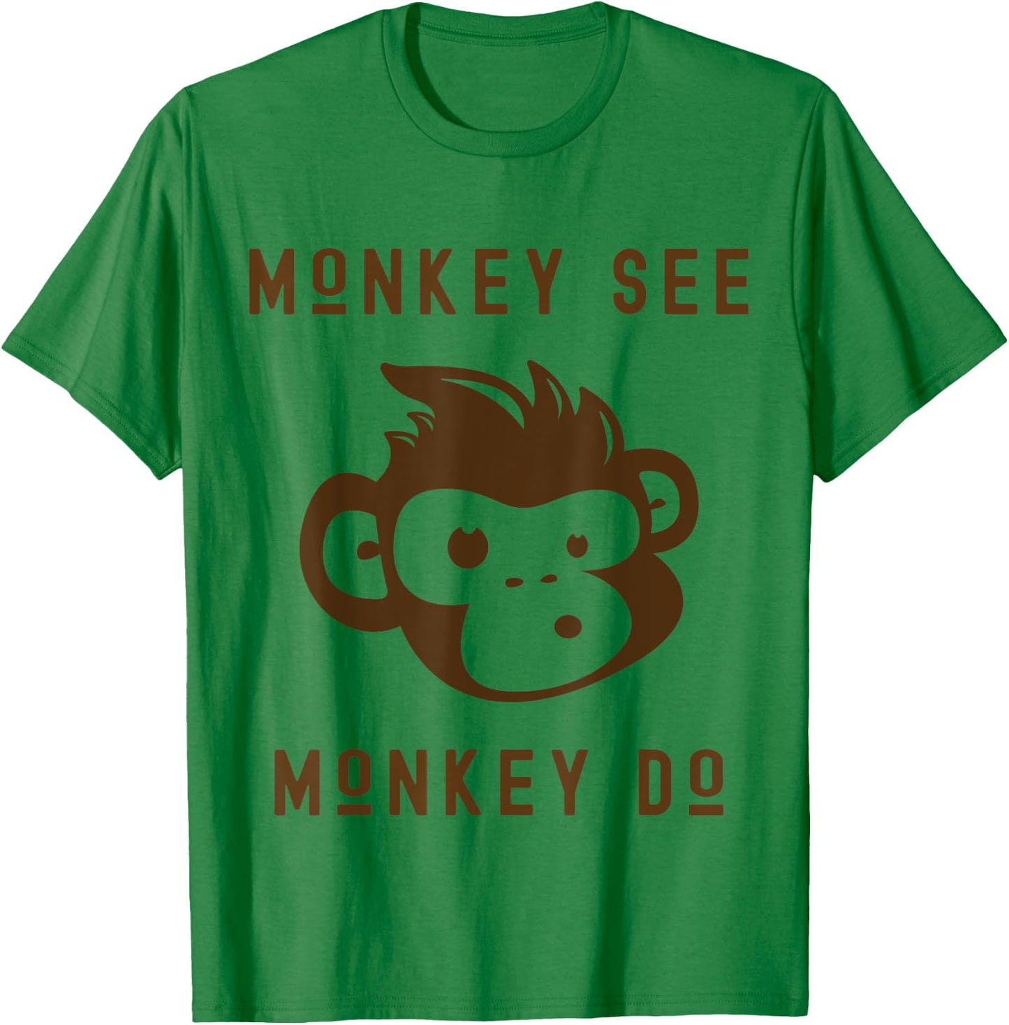 Funny Monkey See Monkey Do Cute Adorable Primate Chimp T-Shirt - T-Shirt | Irish Green