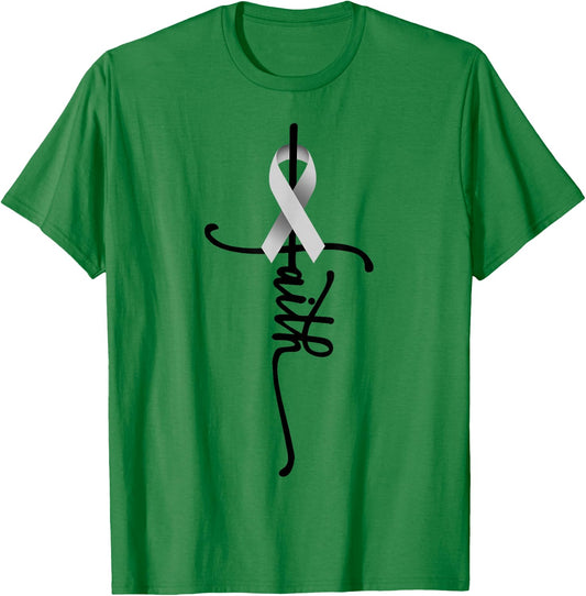Lung Cancer Faith Lung Cancer Awareness November Support T-Shirt - T-Shirt | Irish Green
