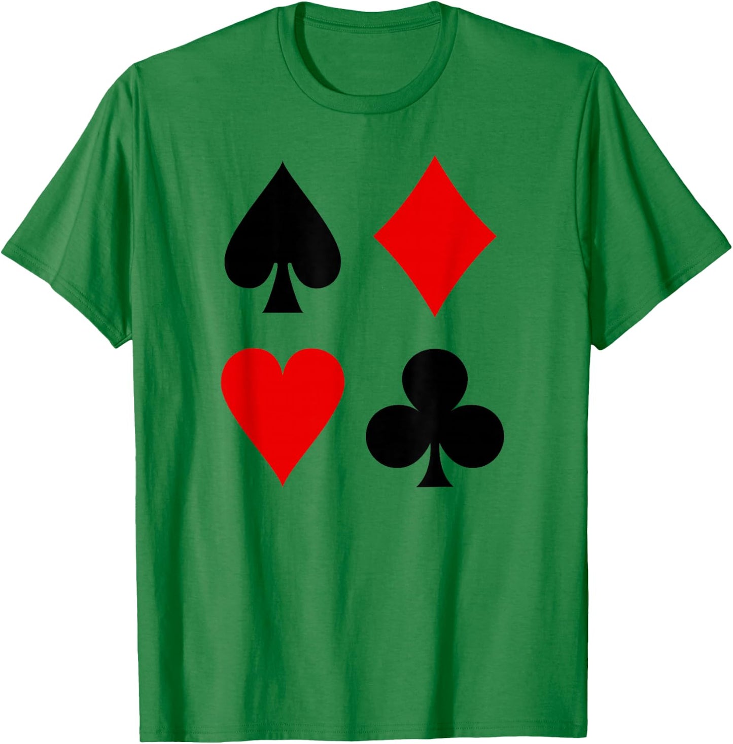 Clubs Hearts Spades Diamonds Playing Card Suits Poker T-Shirt - T-Shirt | Irish Green