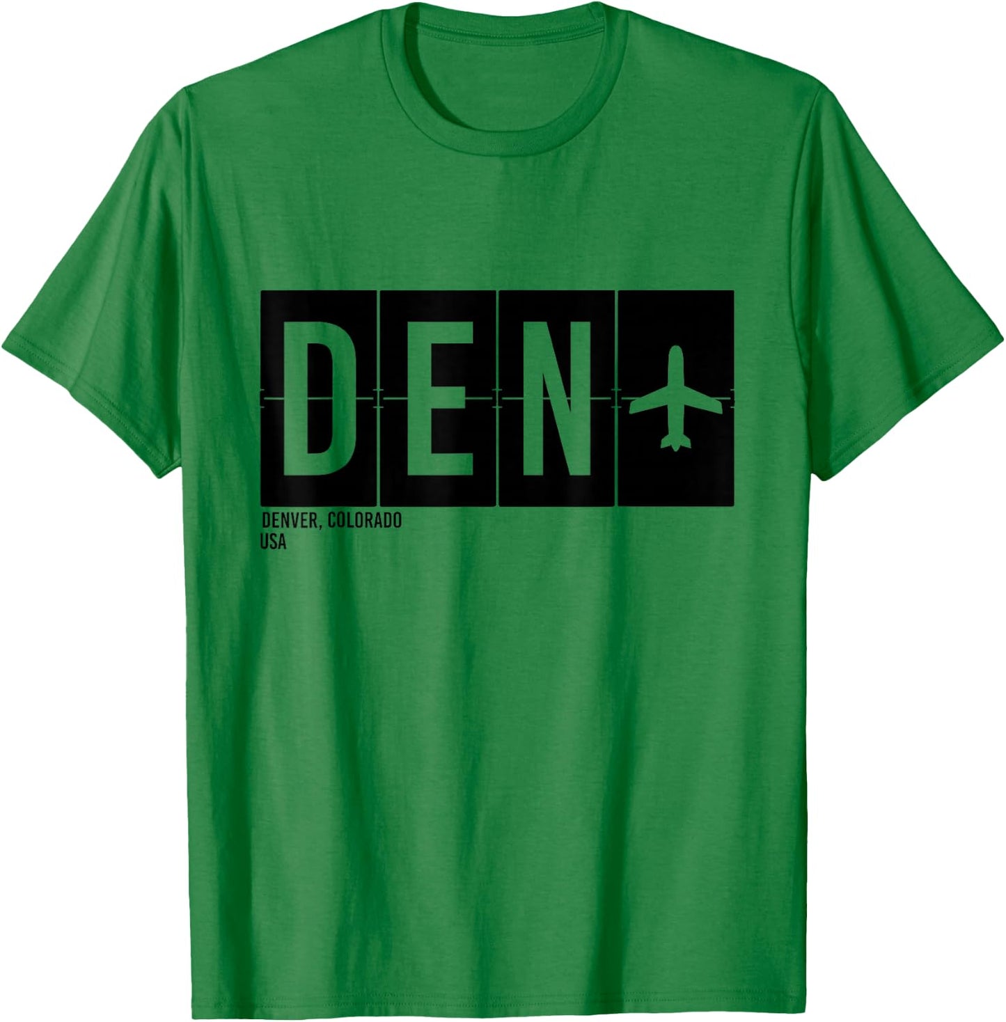 DEN Denver Colorado USA Airport Code International Travel T-Shirt - T-Shirt | Irish Green