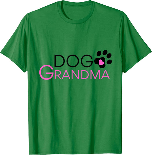 Dog Grandma Short Sleeve Paw Print T-Shirt - T-Shirt | Irish Green