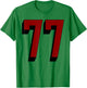 #77 Number 77 Varsity Fan Sports Team White Jersey T-Shirt - T-Shirt | Irish Green