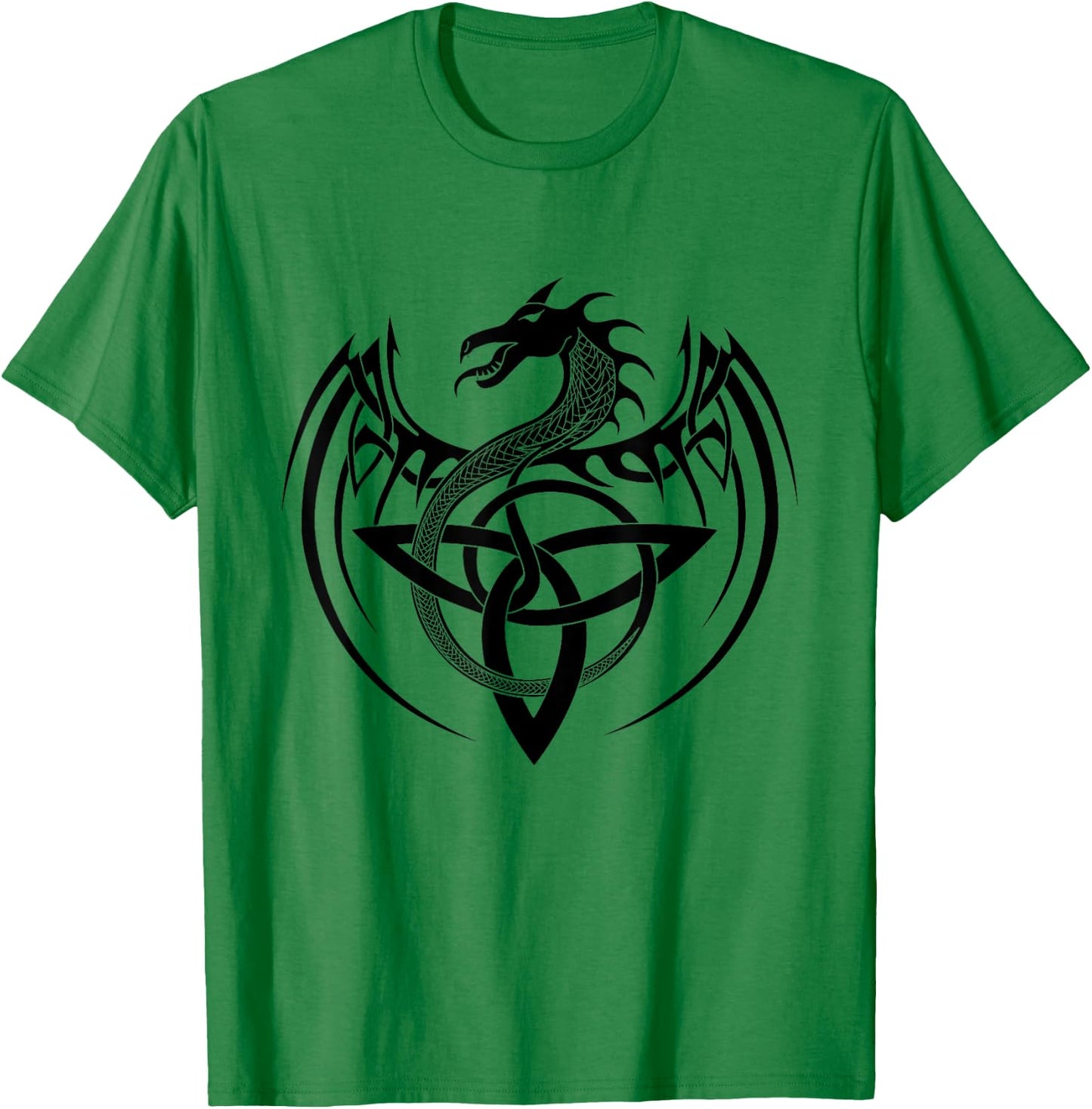 Tribal Celtic Knot Fantasy Celtic Dragon T-Shirt - T-Shirt | Irish Green