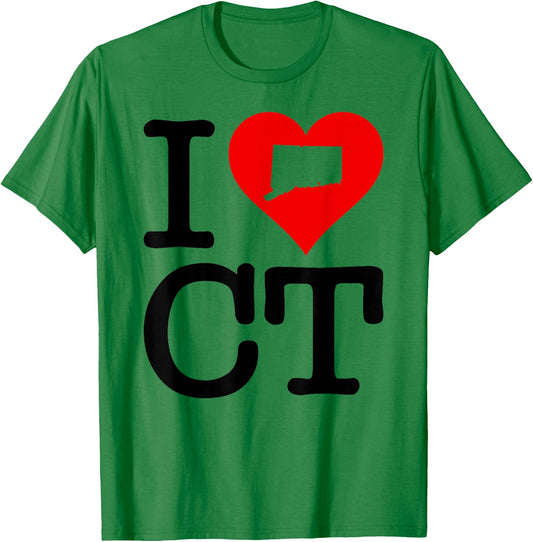 I Love Heart Connecticut Ct T-Shirt - T-Shirt | Irish Green