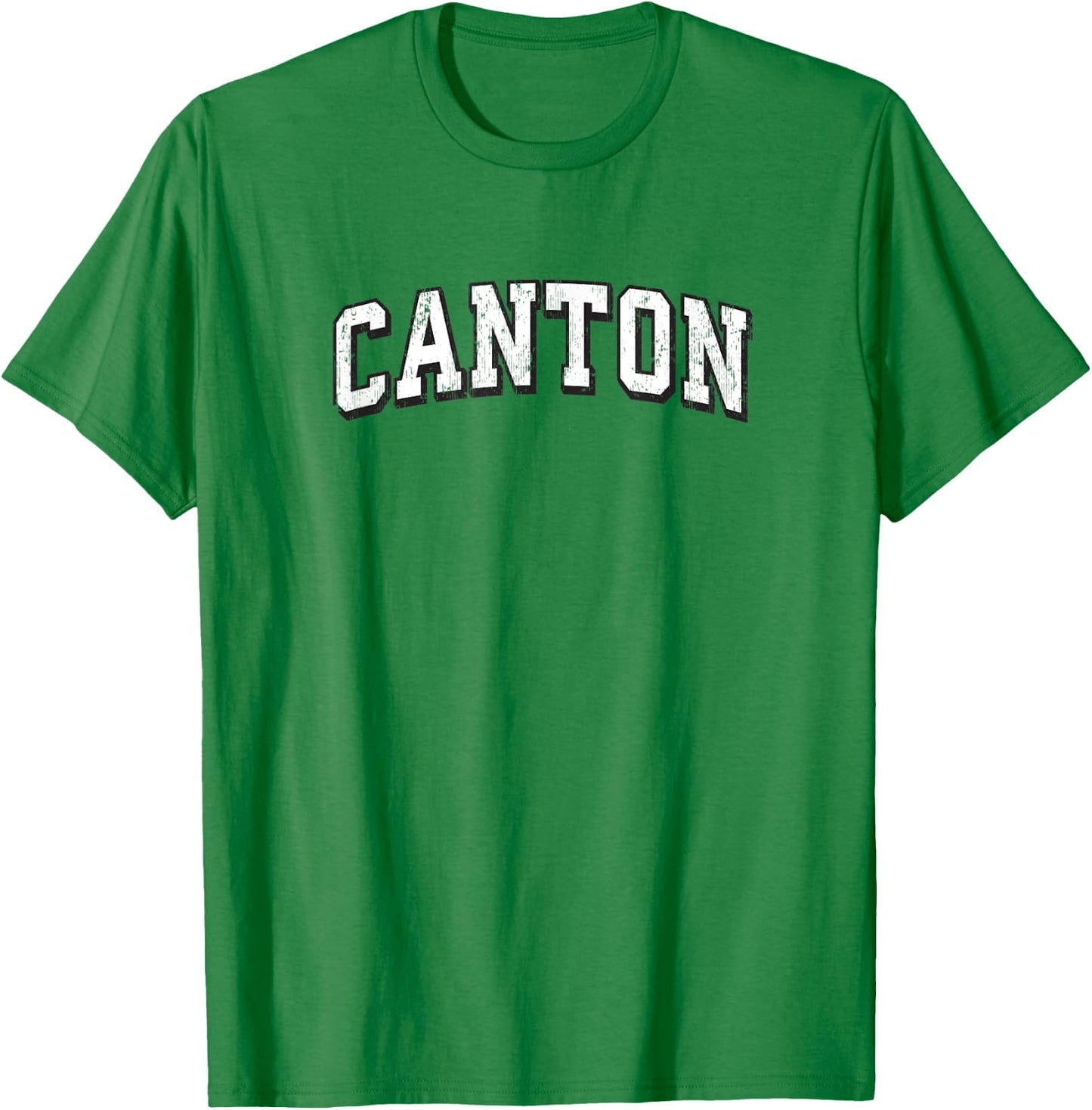 Canton Connecticut Vintage Athletic Sports B&W Print T-Shirt - T-Shirt | Irish Green