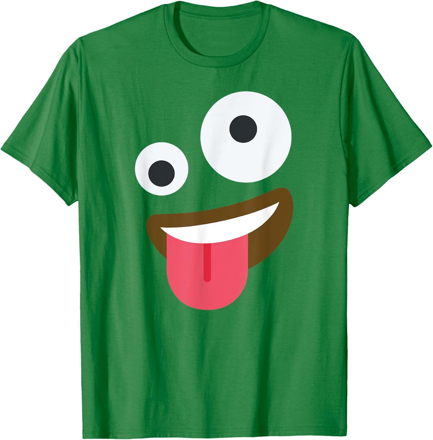 Zany Emoticon Face Crazy Eyes Wild Goofy costume T-Shirt - T-Shirt | Irish Green