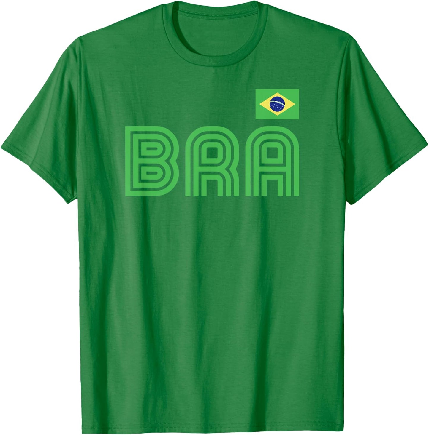 Brazil Flag Retro International Country Brasil Pride T-Shirt - T-Shirt | Irish Green