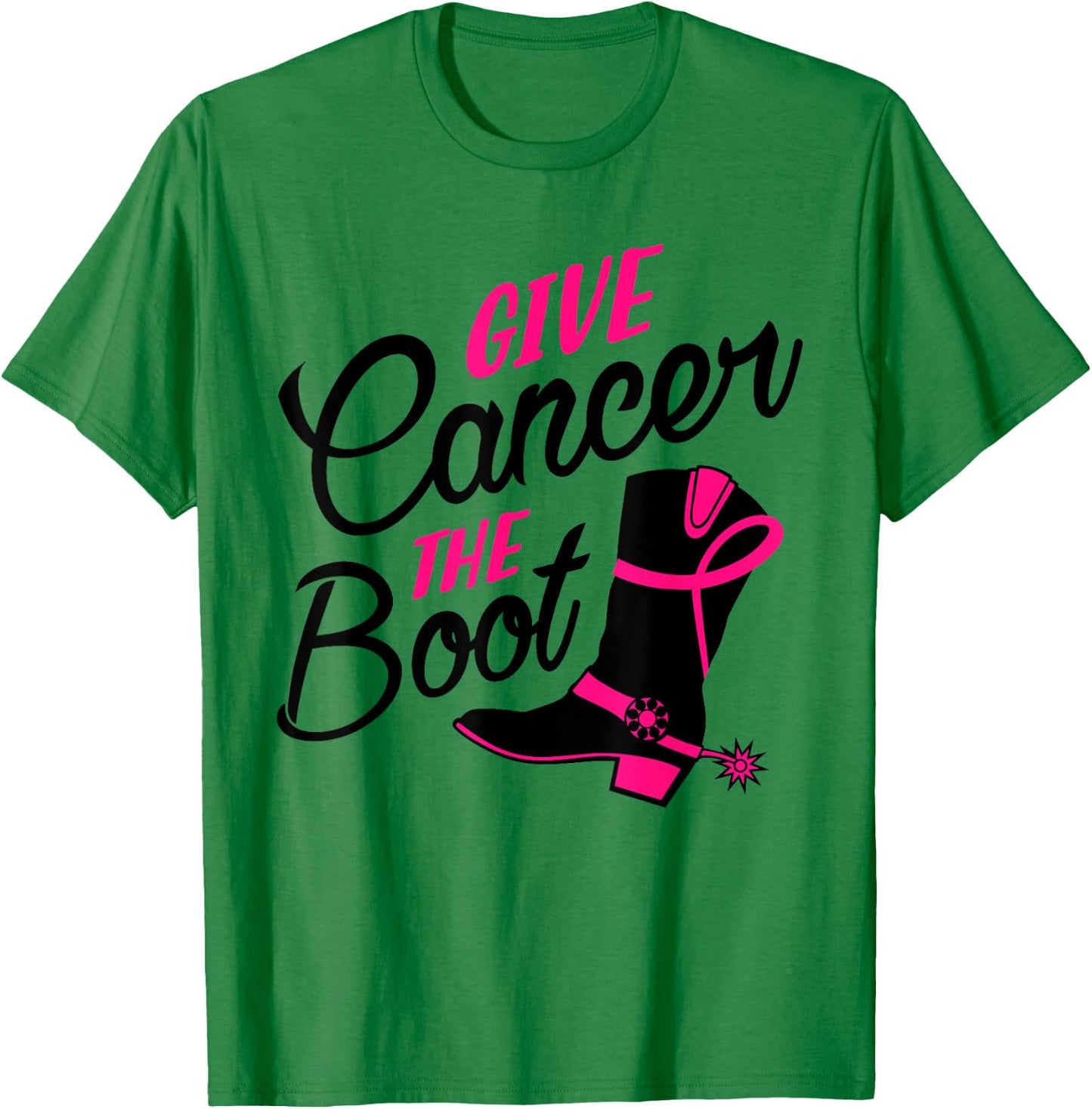 Breast Cancer Awareness Shirt Girls Western Cowboy Boots T-Shirt - T-Shirt | Irish Green