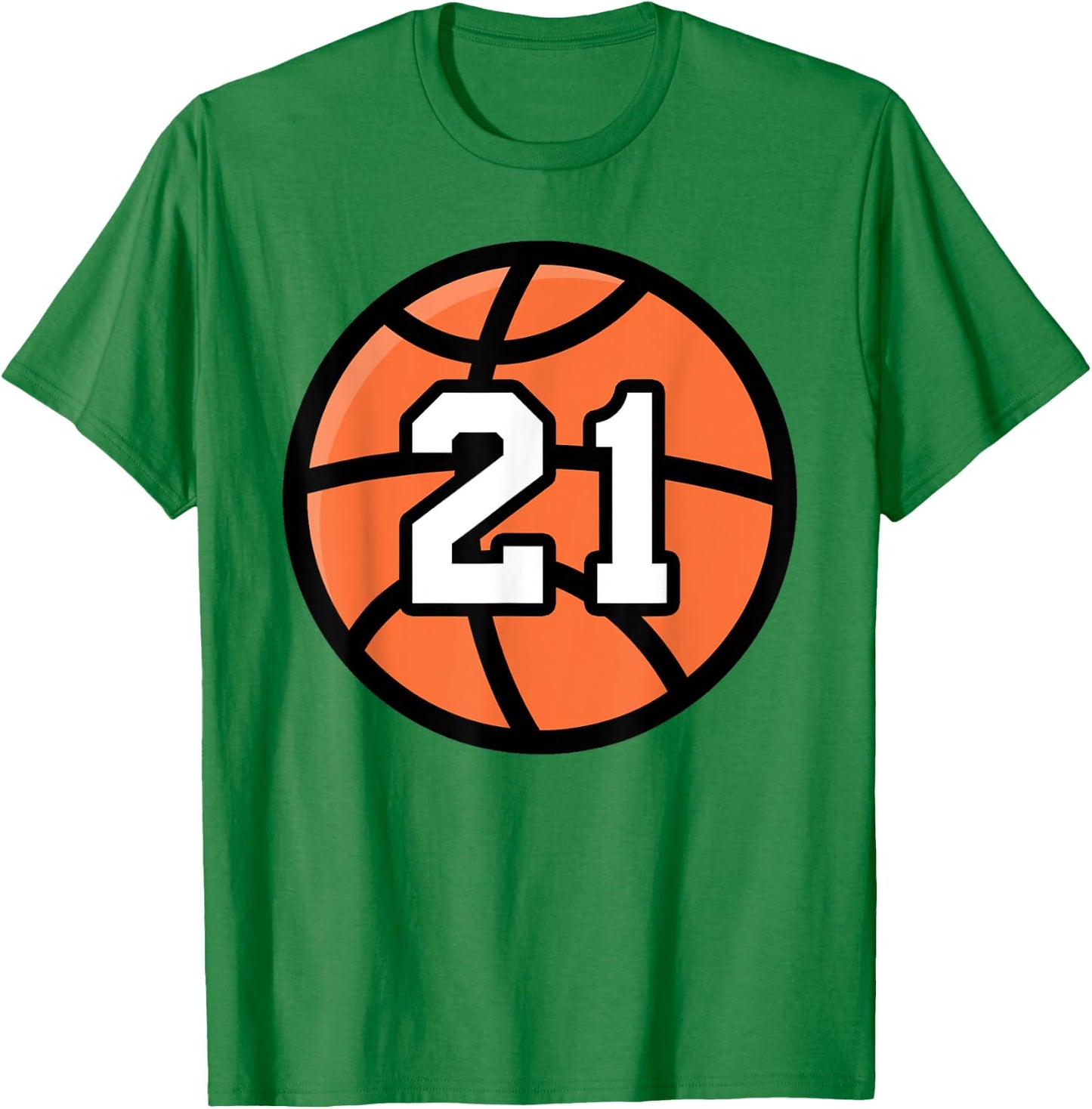 Classic Sport Basketball 21 Jersey Number T-Shirt - T-Shirt | Irish Green