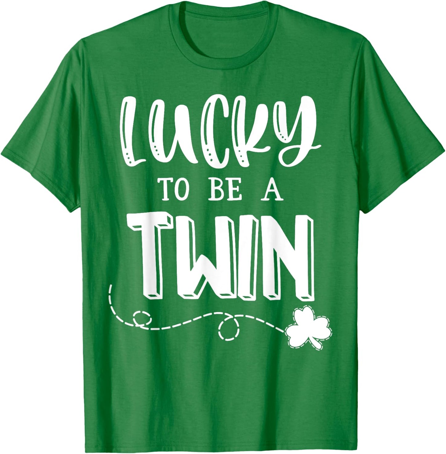 Lucky To Be A Twin Shirt Twin St Patricks Day Kid T-Shirt - T-Shirt | Irish Green