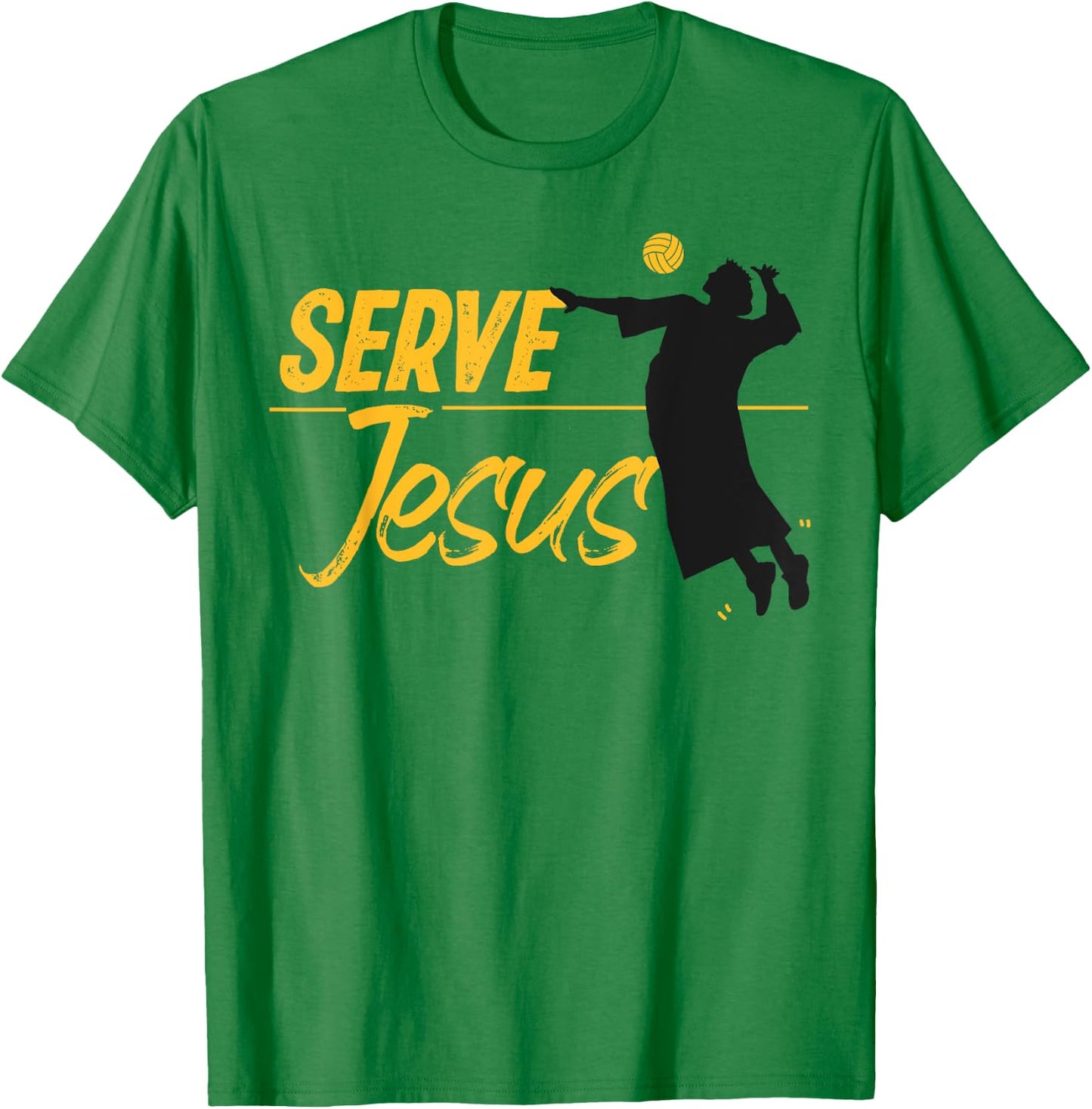 Volleyball Player Team Jesus Christian Serve Jesus T-Shirt - T-Shirt | Irish Green