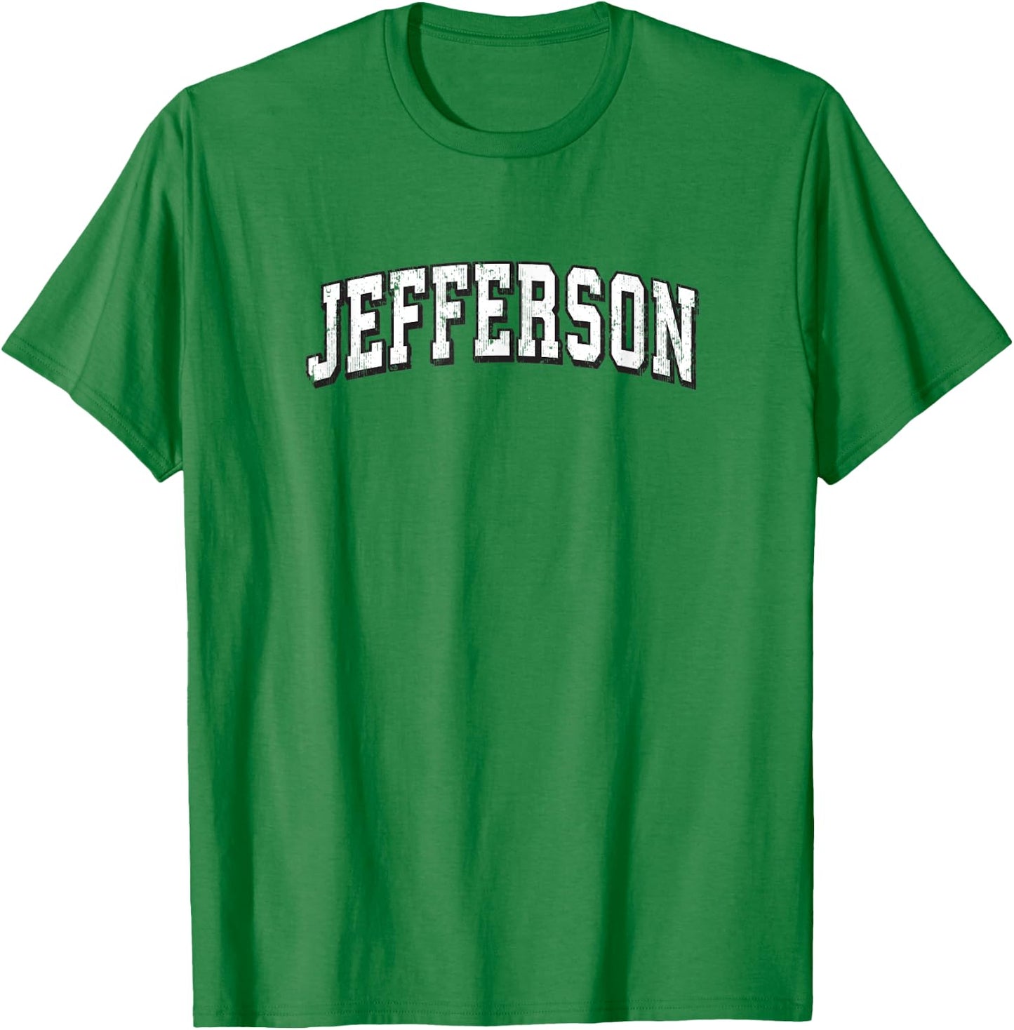 Jefferson New Jersey Vintage Athletic Sports B&W Print T-Shirt - T-Shirt | Irish Green