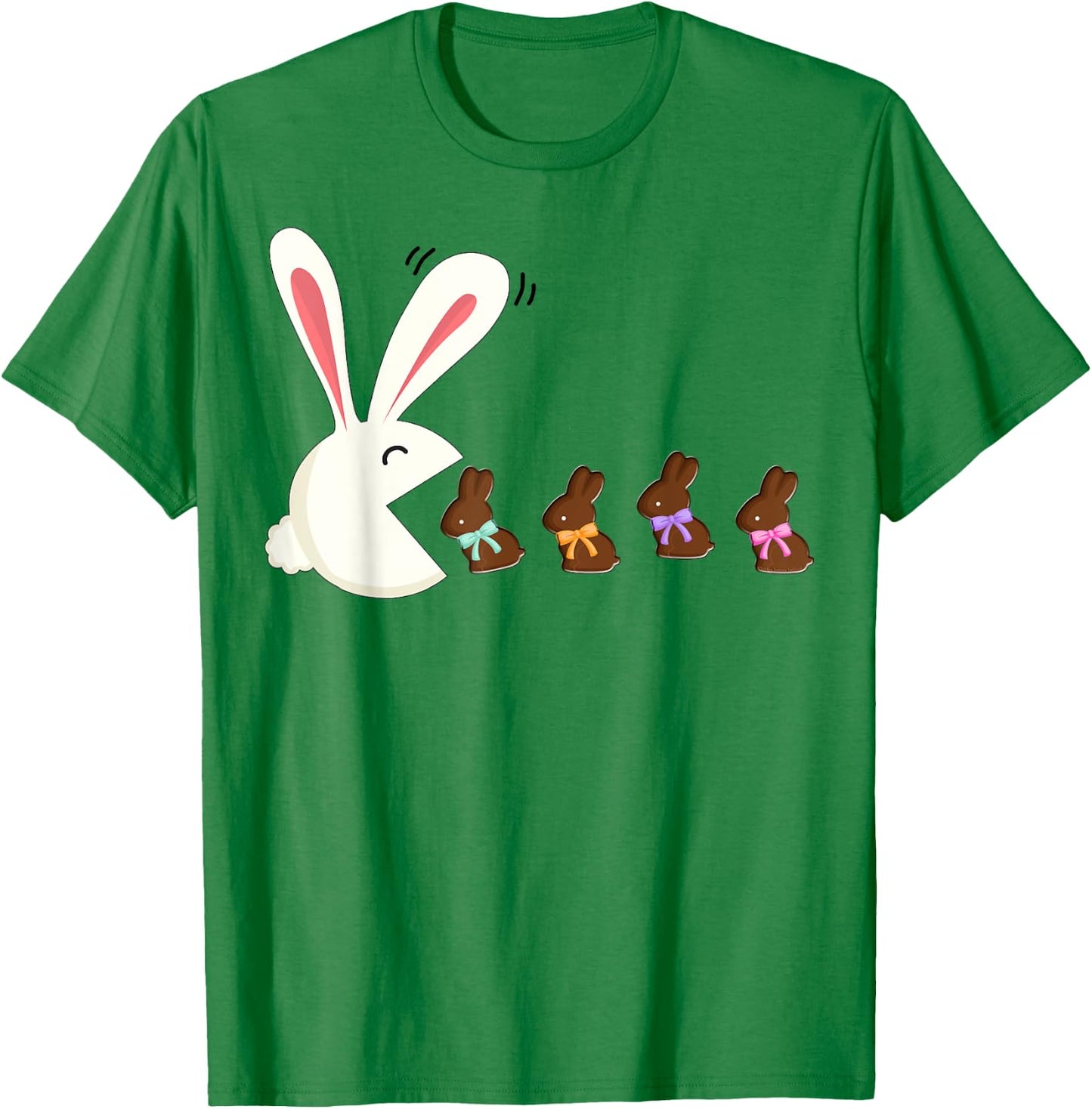 Funny Easter Rabbit Eating Chocolate Easter Bunnies Easter T-Shirt - T-Shirt | Irish Green