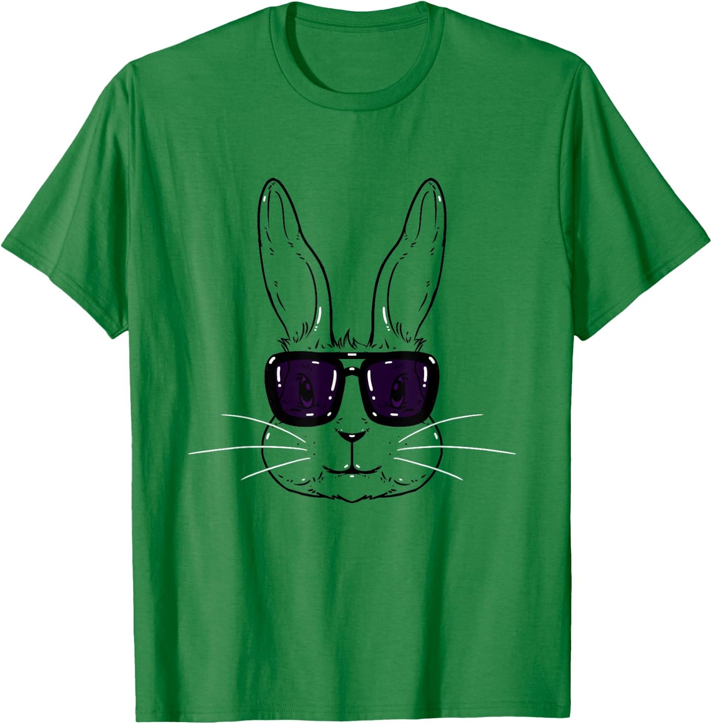 Happy Easter Day Gift Shop Bunny Face With Sunglasses Easter Day For Boys Men Kids , Grey T-Shirt - T-Shirt | Irish Green