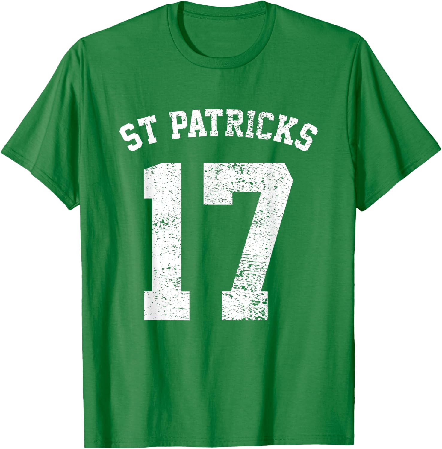 St Patricks Day March 17 Retro Distressed College Varsity T-Shirt - T-Shirt | Irish Green