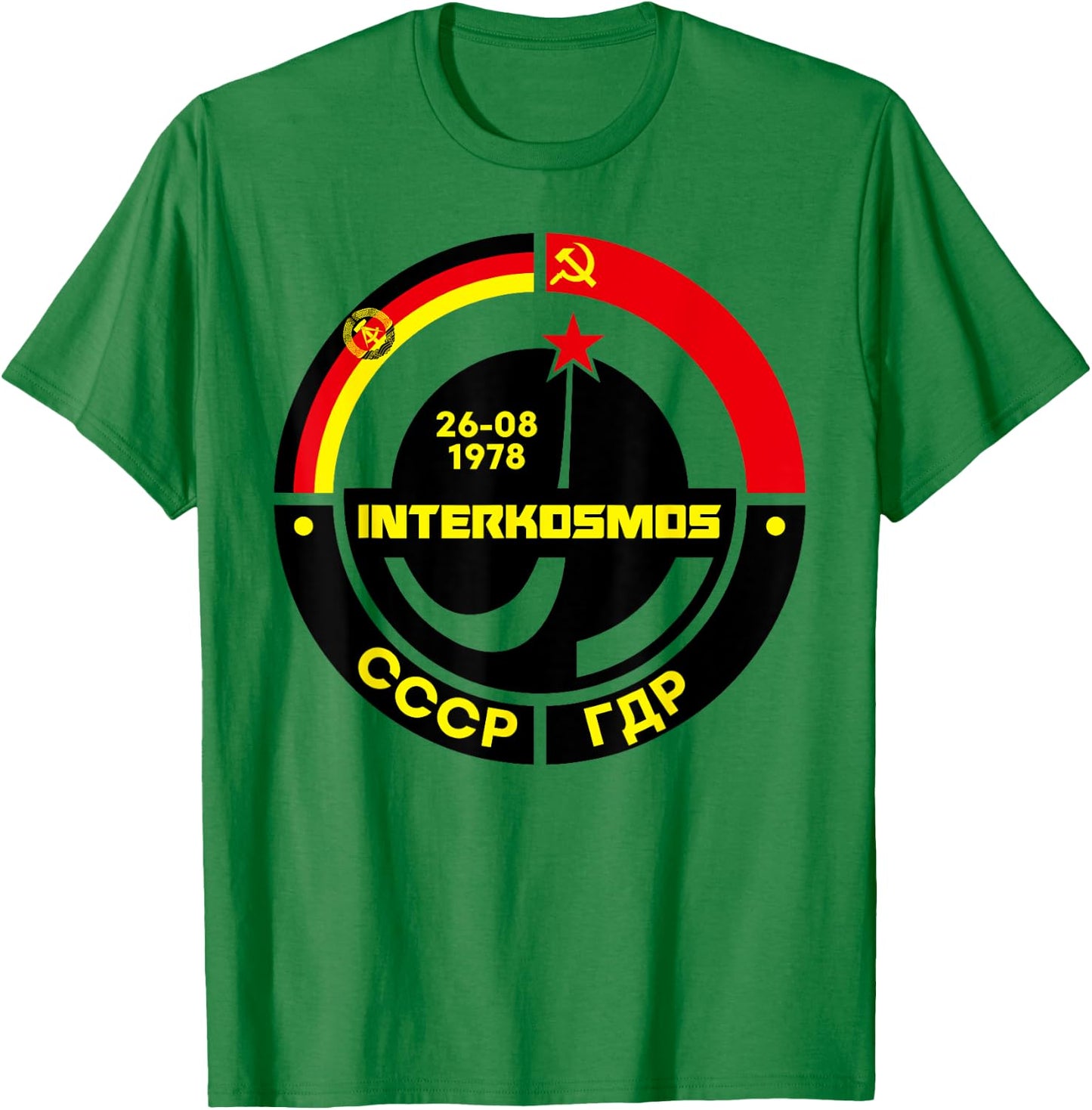 DDR GDR East East Nostalgia Intercosmos USSR T-Shirt - T-Shirt | Irish Green