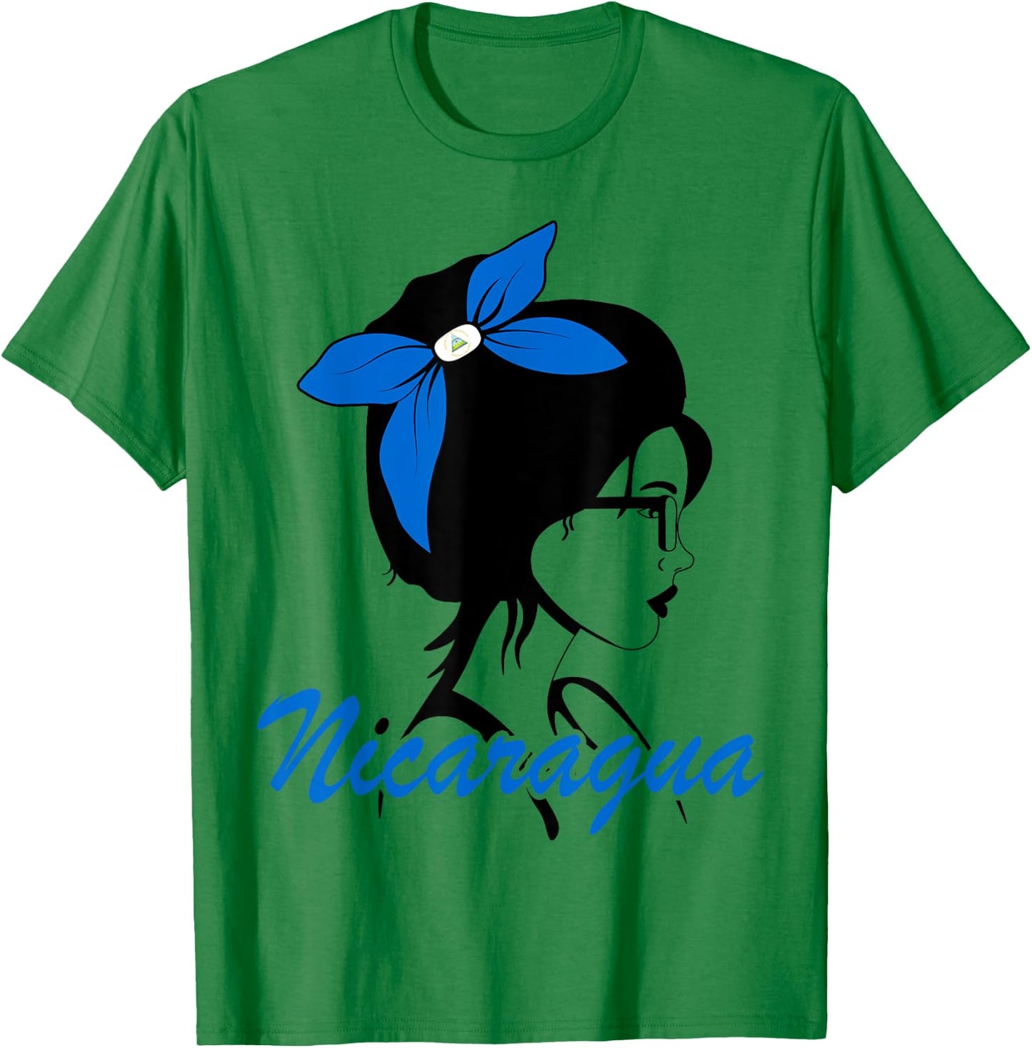 Nicaragua Girl Nicaraguan Mujer Nicaragueña flag T-Shirt - T-Shirt | Irish Green
