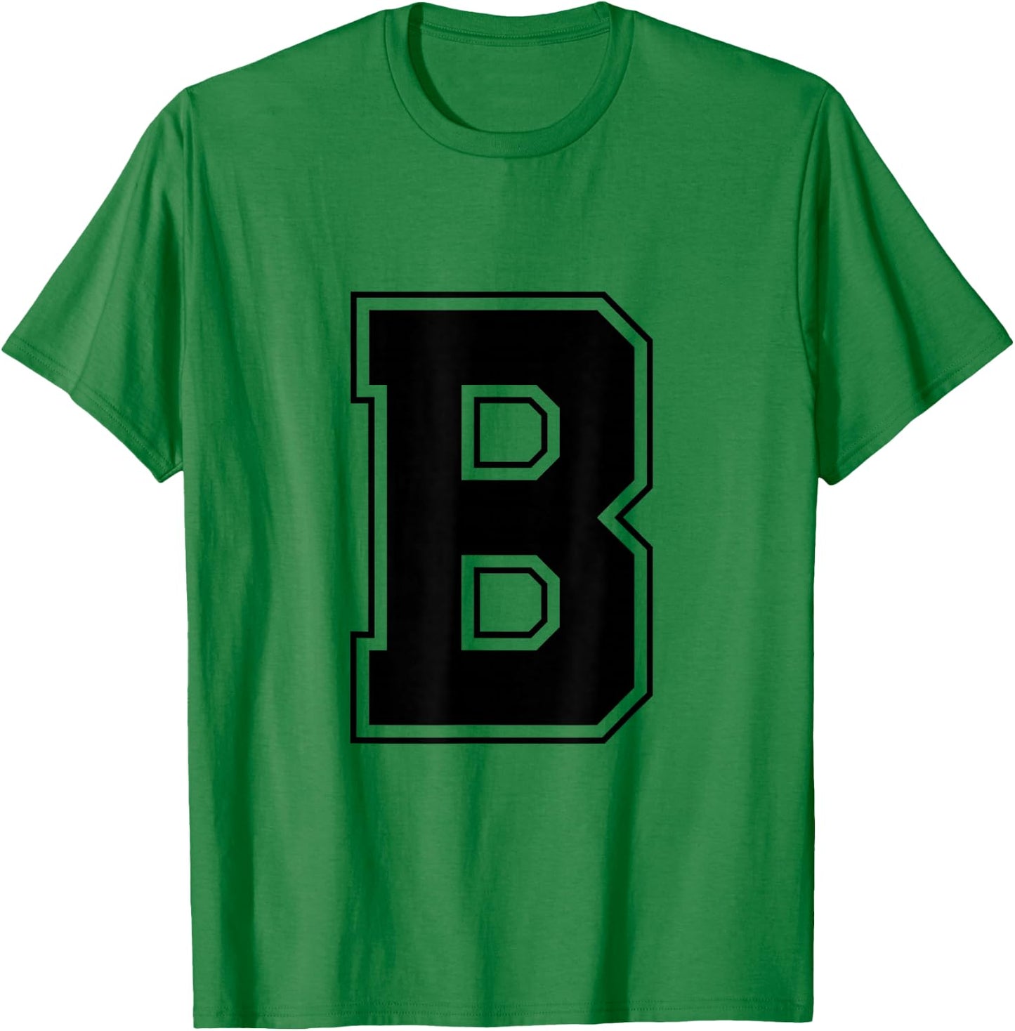 Letter B Big Bold Capital Varsity Alphabet Monogram T-Shirt - T-Shirt | Irish Green