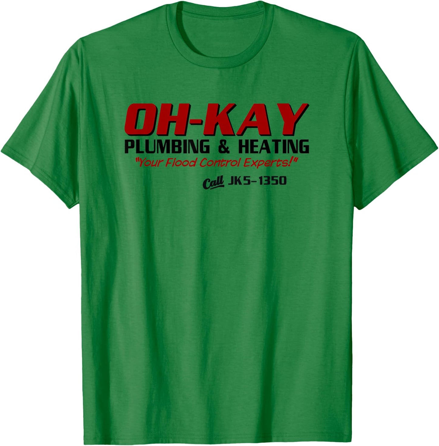 Wayward OH-KAY Plumbing & Heating Adult Winter Classic Fit Short Sleeve - White - Small T-Shirt - T-Shirt | Irish Green