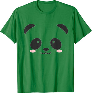 Cute Halloween Panda Bear Face Costume Kids Gift T-Shirt - T-Shirt | Irish Green