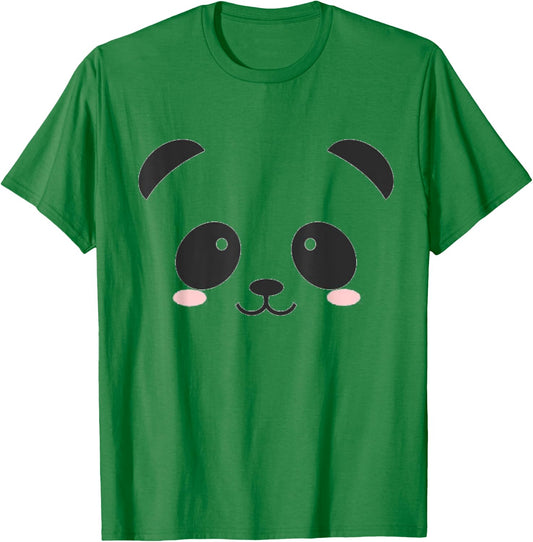 Cute Halloween Panda Bear Face Costume Kids Gift T-Shirt - T-Shirt | Irish Green