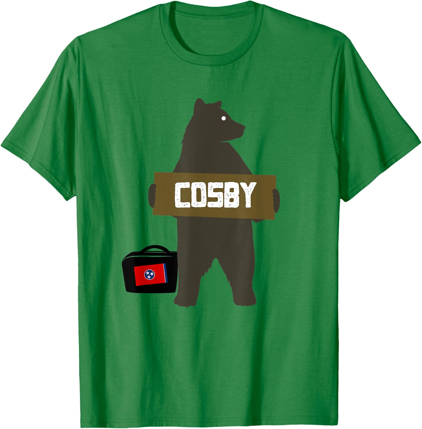 Cosby, Tennessee Smoky Mountains Hitchhiking Bear T-Shirt - T-Shirt | Irish Green