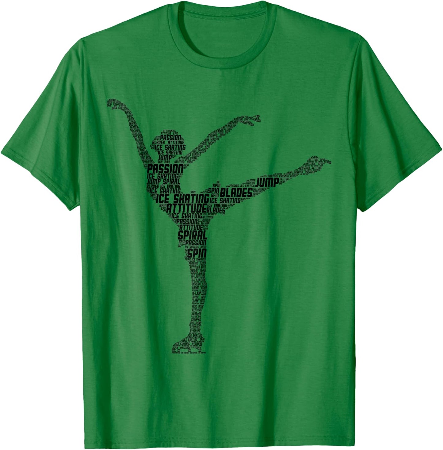 Figure Skating Ice Skates Girls Ladies T-Shirt - T-Shirt | Irish Green