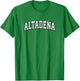 Altadena California Vintage Athletic Sports B&W Print T-Shirt - T-Shirt | Irish Green