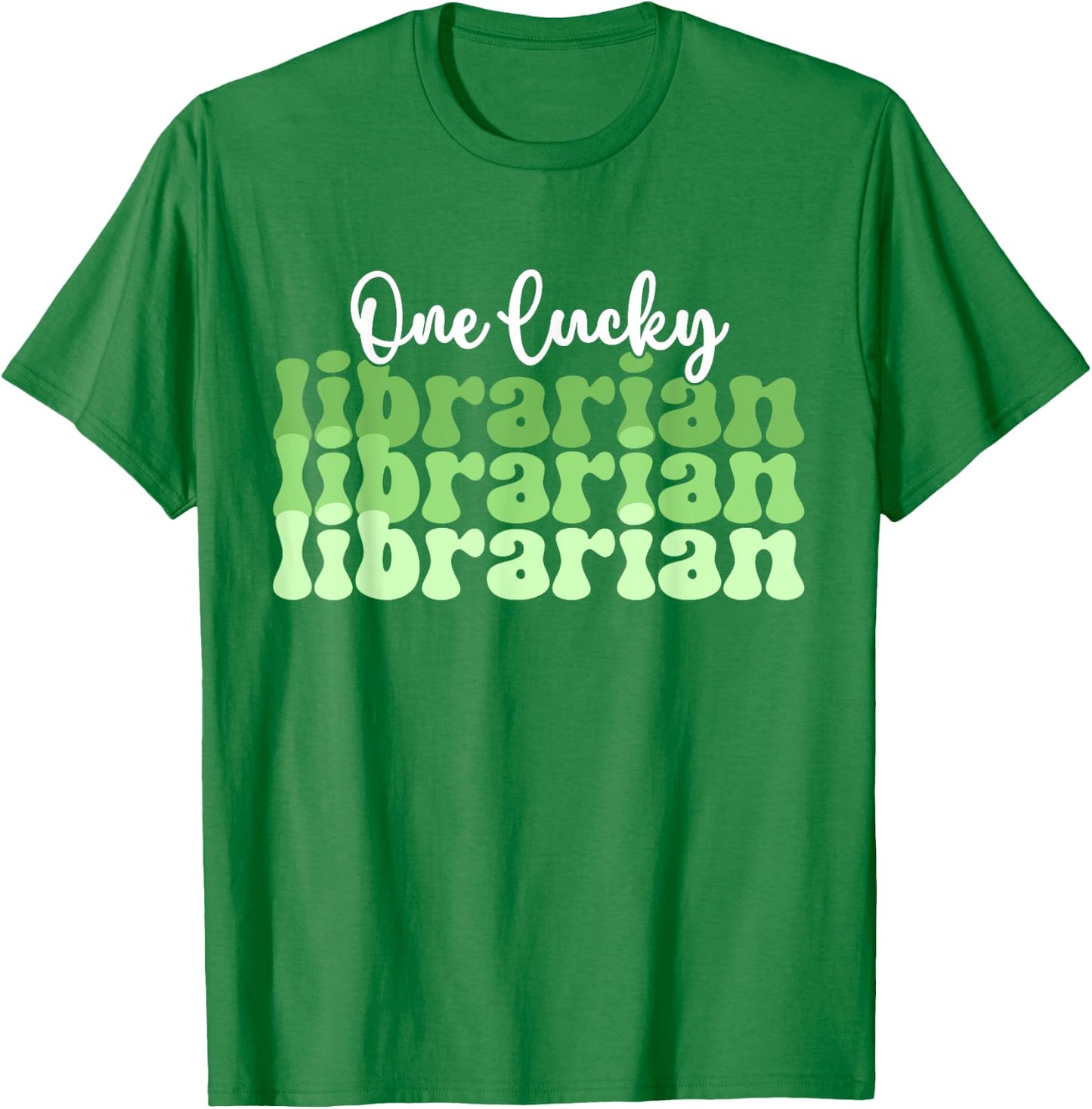 One Lucky Librarian Retro St Patricks Day School Library T-Shirt - T-Shirt | Irish Green