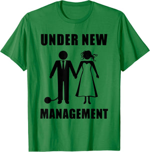 Bachelor Party Groom Stag Do Wedding Funny New Management T-Shirt - T-Shirt | Irish Green