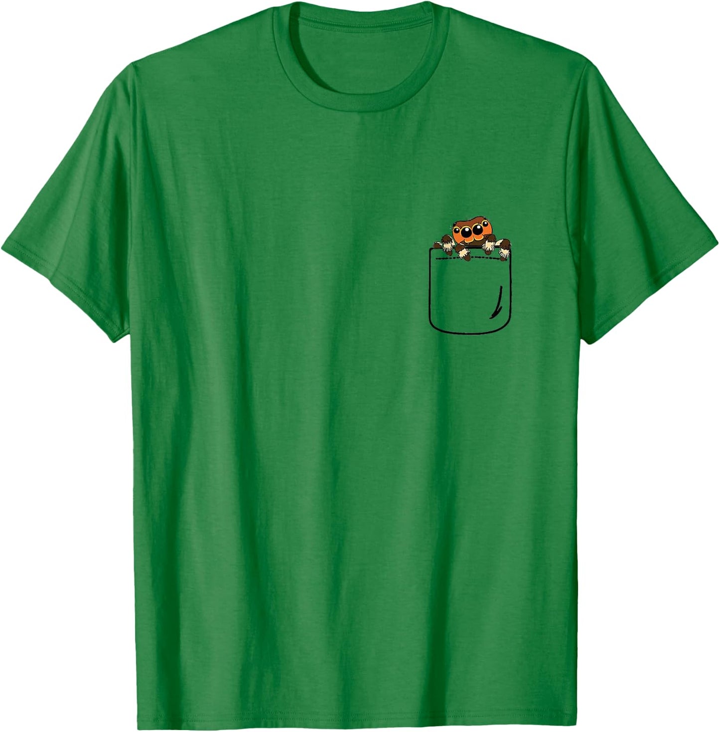 Jumping Spider in Pocket Funny Spider Crazy Lover Gift T-Shirt - T-Shirt | Irish Green