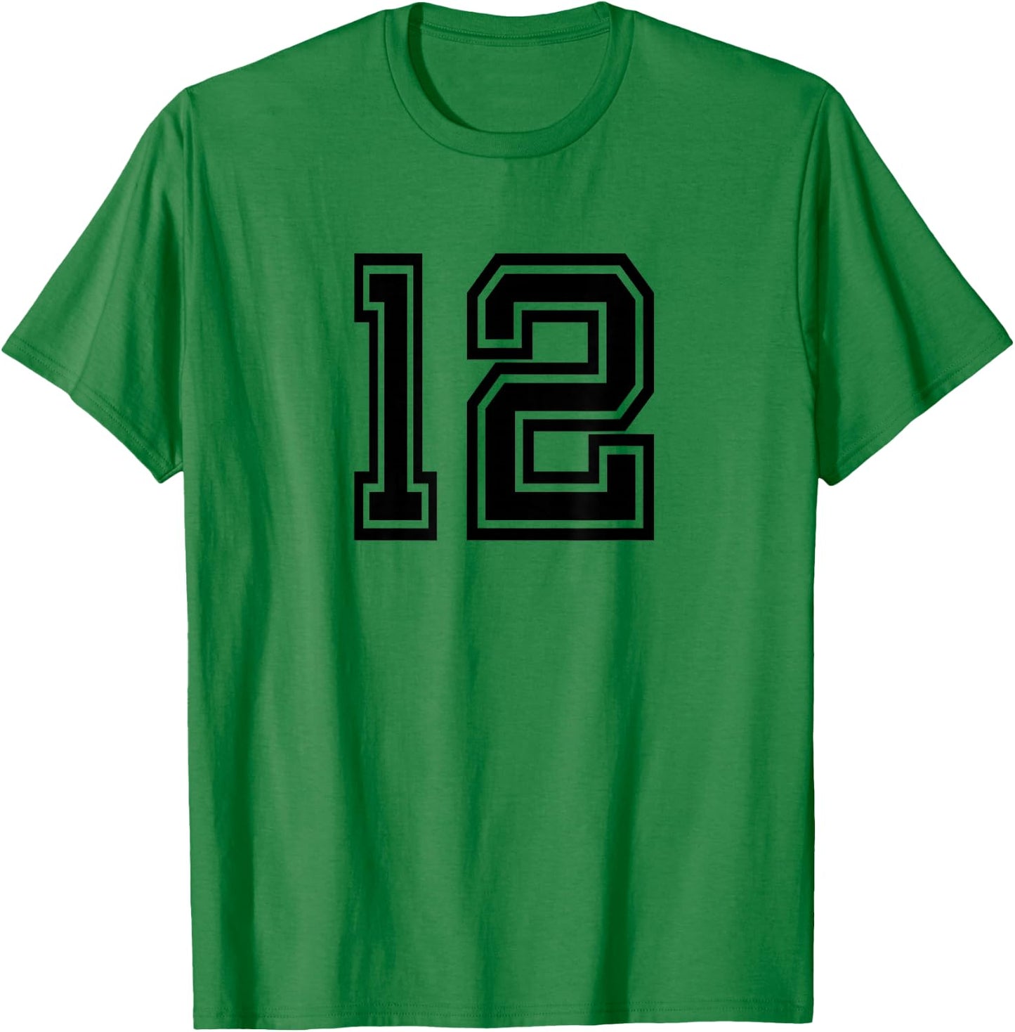 Black Number 12 T-Shirt - T-Shirt | Irish Green
