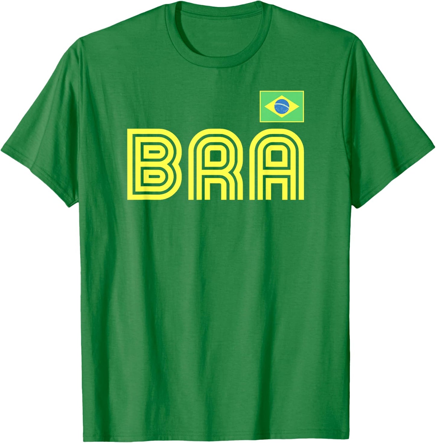 Brazil Flag Retro International Country Brasil Pride T-Shirt - T-Shirt | Irish Green