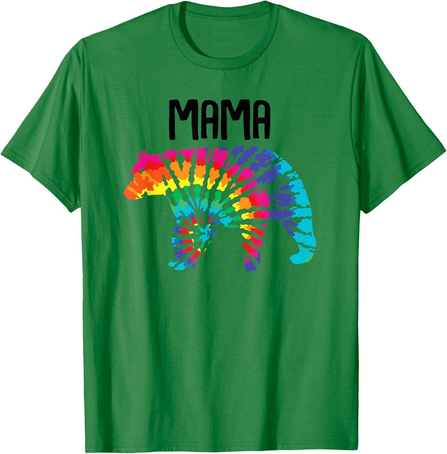 Mama Bear Rainbow Tye Dye Bear Matching Family T-Shirt - T-Shirt | Irish Green