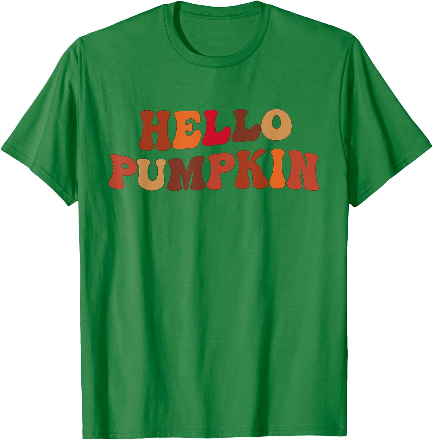 Happy Fall Hello Pumpkin Retro Fall Autumn Vibes T-Shirt - T-Shirt | Irish Green