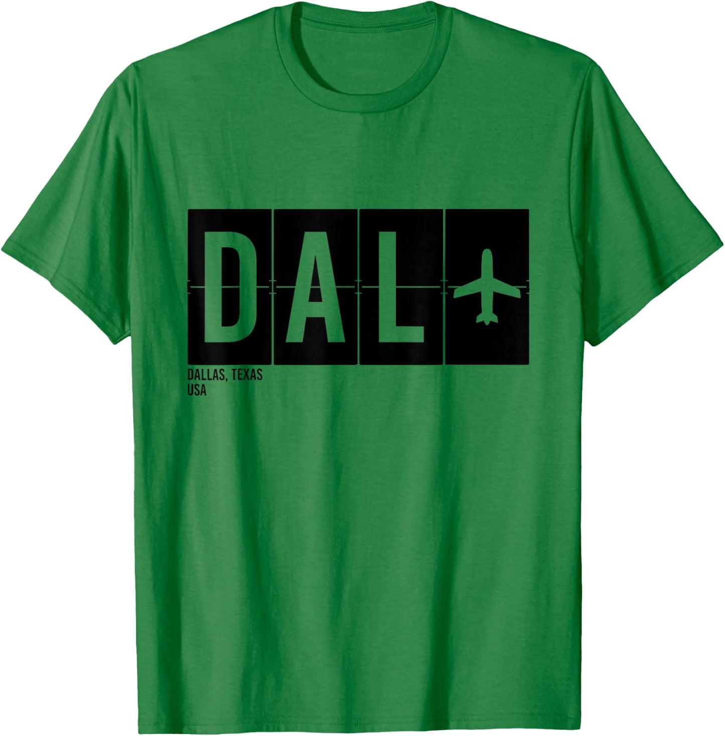 DAL Dallas Texas USA Airport Code International Travel T-Shirt - T-Shirt | Irish Green