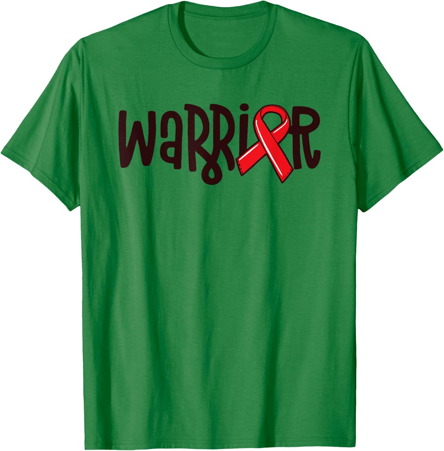 Warrior Pulmonary Embolism Awareness Blood Clot Red Ribbon T-Shirt - T-Shirt | Irish Green