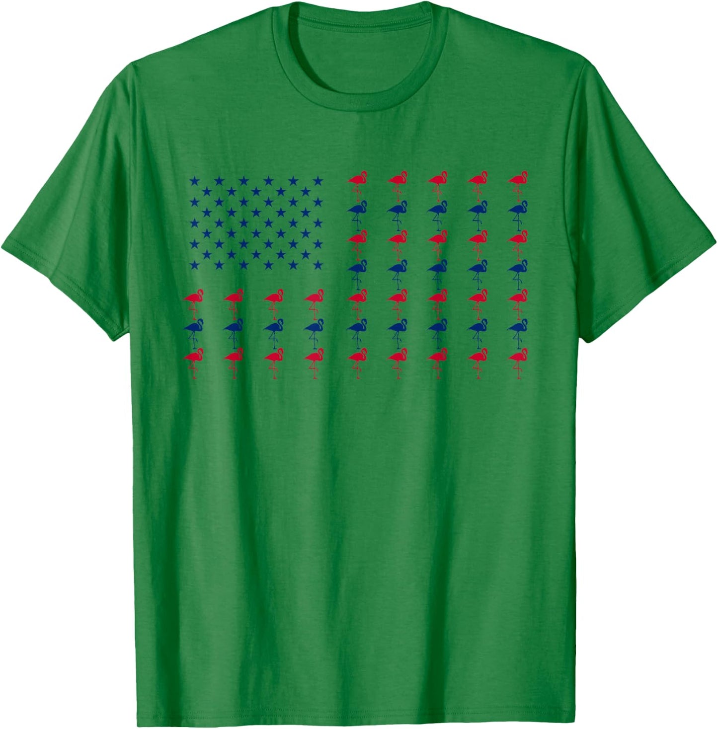 USA American Flag Flamingo Lover 4th of July Patriotic Women T-Shirt - T-Shirt | Irish Green