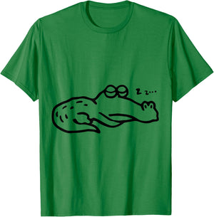Sleeping Alligator Cartoon Graphic Cute Funny T-Shirt - T-Shirt | Irish Green