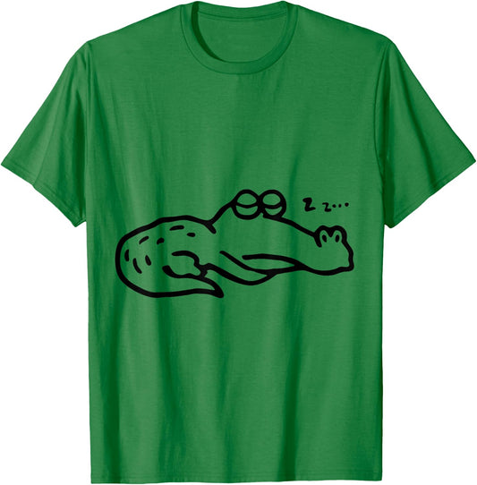 Sleeping Alligator Cartoon Graphic Cute Funny T-Shirt - T-Shirt | Irish Green