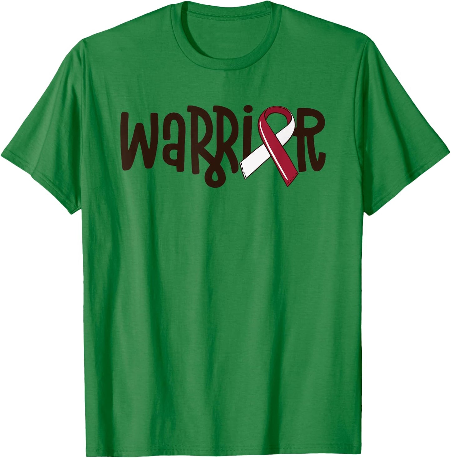 Oral Cancer Warrior Head And Neck Cancer Burgundy Ribbon T-Shirt - T-Shirt | Irish Green