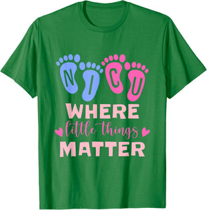 NICU Where Little Things Matter T-Shirt - T-Shirt | Irish Green