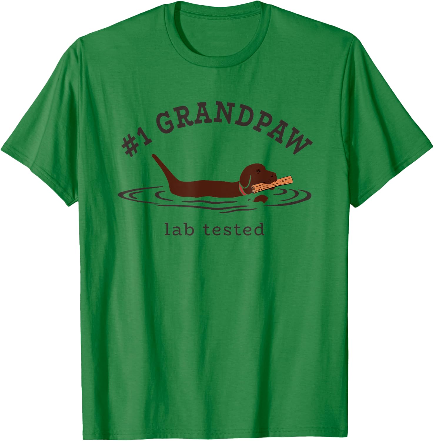 Lab Dad Chocolate Labrador Retriever Dog #1 Grandpaw Men T-Shirt - T-Shirt | Irish Green