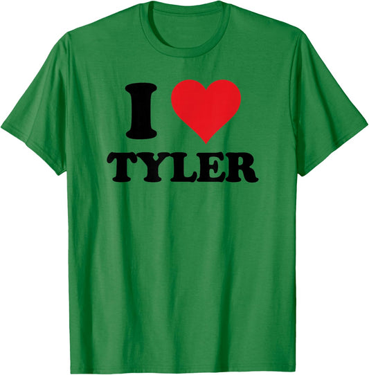 I Heart Tyler First Name I Love Personalized Stuff T-Shirt - T-Shirt | Irish Green