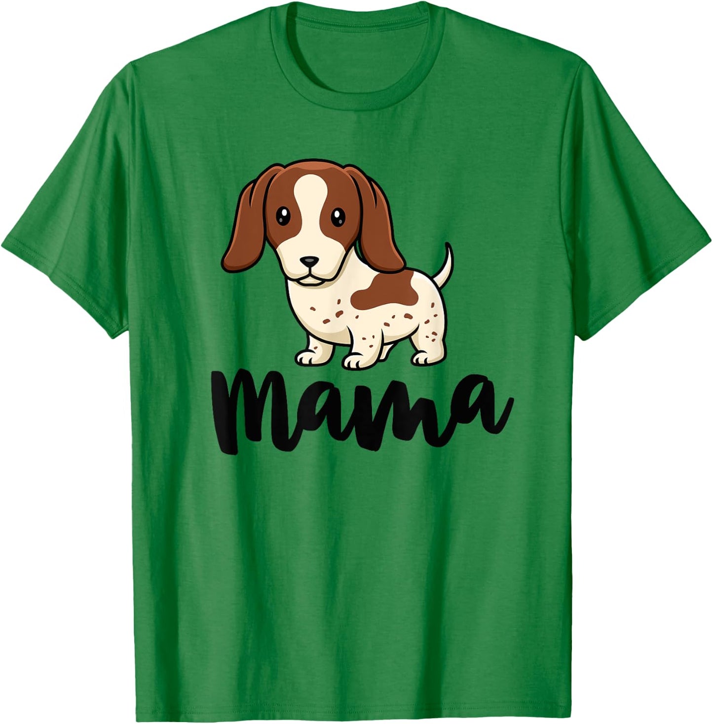 Piebald Dachshund Mama Shirt Doxie Mom Dog Lover Women Girls Kids T-Shirt - T-Shirt | Irish Green