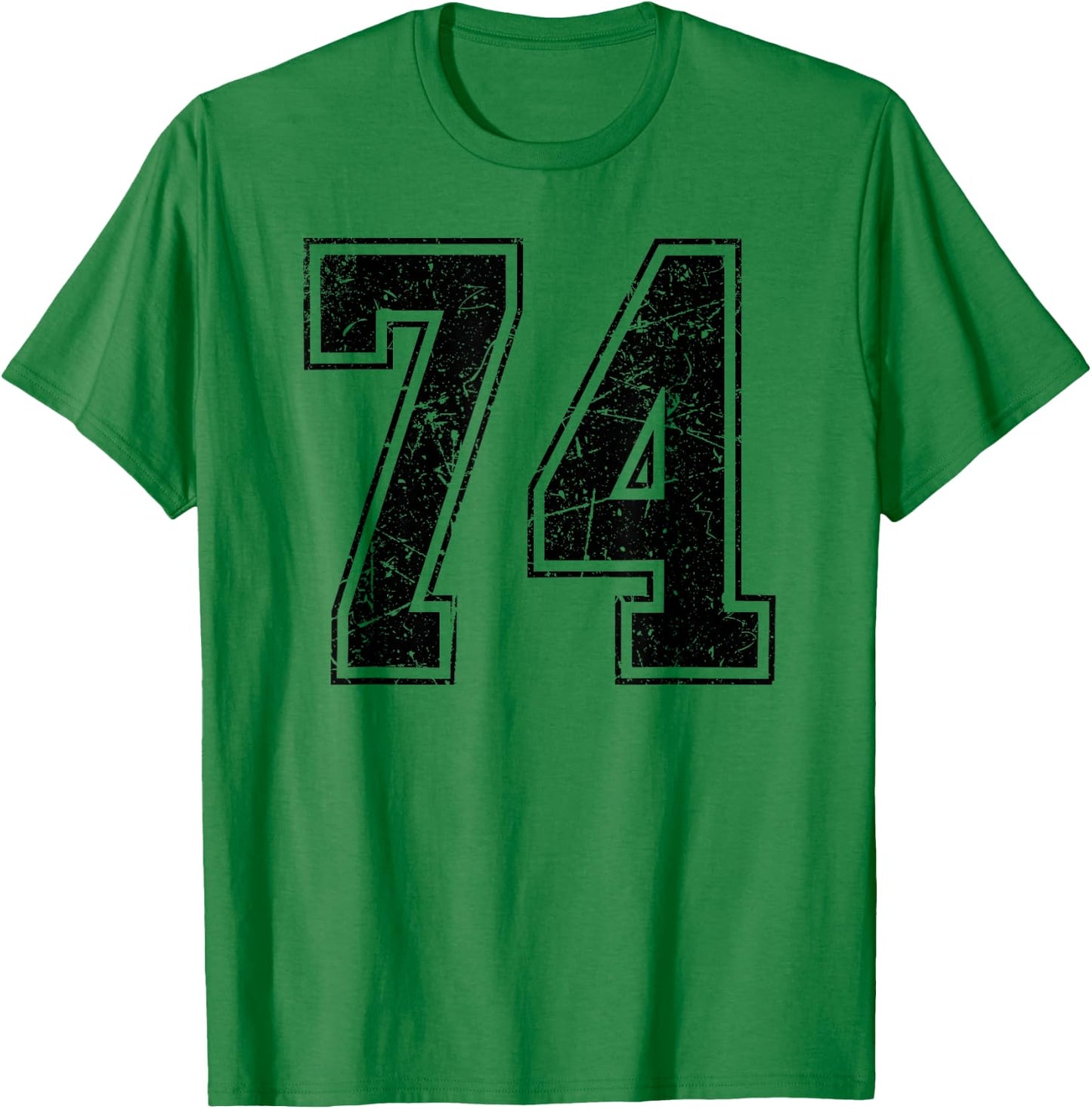 Number 74 Distressed Grunge Vintage Jersey Team Fan T-Shirt - T-Shirt | Irish Green