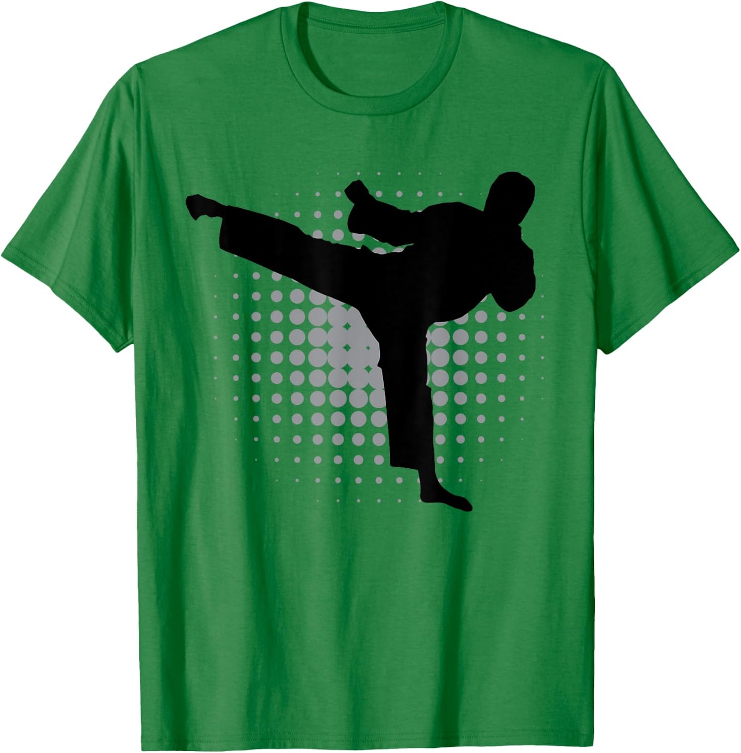 Taekwondo Kick Silhouette Karate Boys Girls Martial Arts T-Shirt - T-Shirt | Irish Green