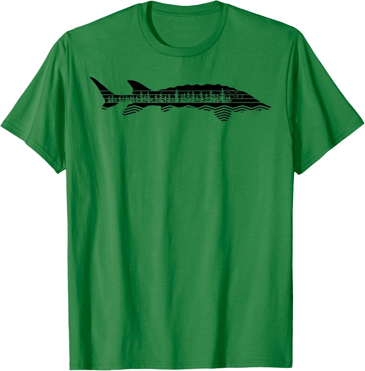 Vintage Nature Outdoor Fishing - Fisher Sturgeon Fish T-Shirt - T-Shirt | Irish Green